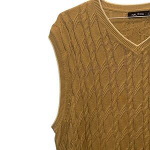 Nautica Sweater Vest Cable Knit Cotton XL